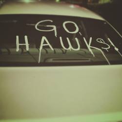 Tagged my managers car! #GoHawks #twelvie  (at Eddie Bauer)