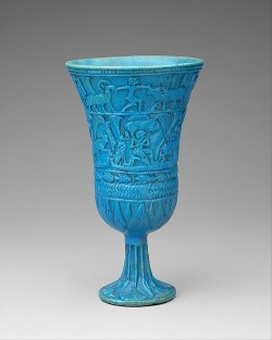 ancientpeoples:  Faience chalice  The chalice is shaped like