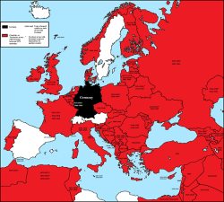 mapsontheweb:  All European  countries ever at war with Germany