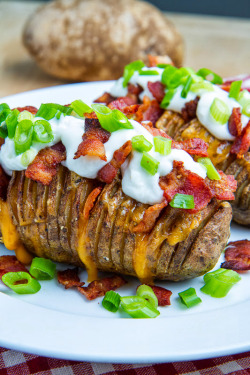 looksdelicious:  Fully Loaded Hasselback Potatoes  Yum