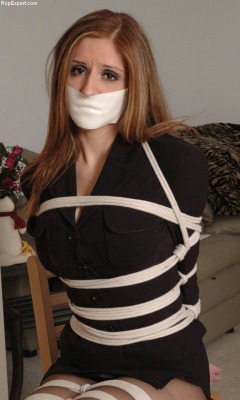 thexpaul2:  Paris Kennedy chair-tied & tape gagged
