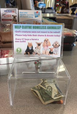 obviousplant:This donation box is currently up at the pet store