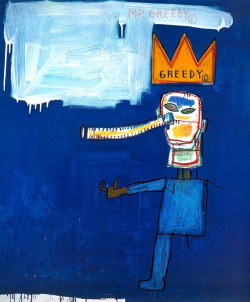 palmofmyhands:  Basquiat Jean-Michel “Mr. Greedy” 1986  