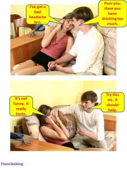 eteoclesblog:  Naughty brother takes advantage of his sister