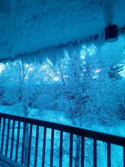 Look at our deck,it’s like Jack Frost ejaculated all over