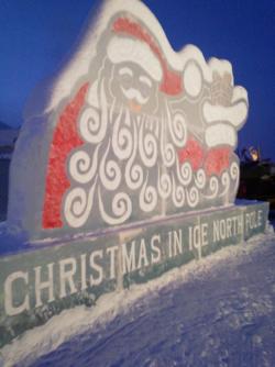 Tonight we went to Christmas in Ice in North Pole Alaska next