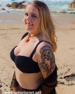 A gorgeous girl, sun, surf, sand and tatts - eveything important