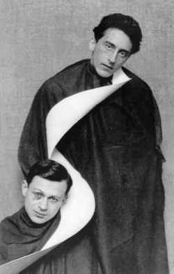 Man Ray - Jean Cocteau and Tristan Tzara posing with Man Ray’s