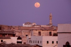 Moonrise in Merca (Marka),Somalia.