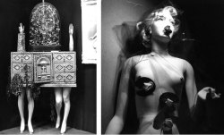 At left, André Breton’s Chest With Legs, and at right, Sonia