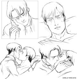 hamletmachine:  Eruri sketches (Maybe the top is a continuation