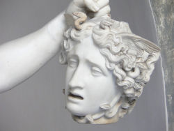 ganymedesrocks:  Medusa, in this head detail, appears in a far