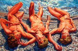 king-without-a-castle:  Paul Allam - Three Bathers, 1998