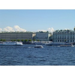#Beautiful #sky, Neva #river, #waterbus & #Winter #palace