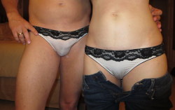 pansycuck:  His and her panties.  A match made in heaven. 