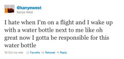 welovekanyewest:  Kanye on water bottles 