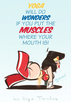   Wonder Woman - Yoga - Cartoony PinUp Sketch  There’s