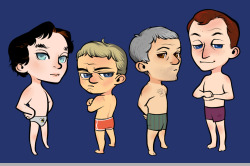 abitto:  Cuties in undies, for that fanbook I’m working on.