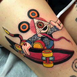 thievinggenius:  Tattoo done by Megan Massacre. https://instagram.com/megan_massacre/?hl=en
