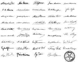 wiselwisel: Las firmas de los 45 presidentes de los EEUU. 