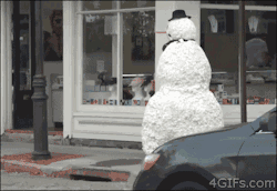 4gifs:  Scary snowman Halloween prank. [video]  Lol
