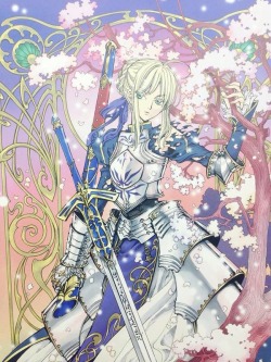 nemunemuda:  Clamp drew Saber for the 10th anniversary of Fate/Stay