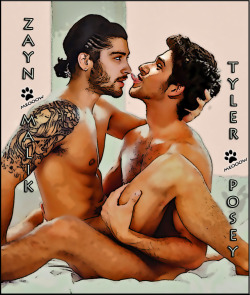 meooowz:  Zayn Malik and Tyler Posey in a passionate moment.