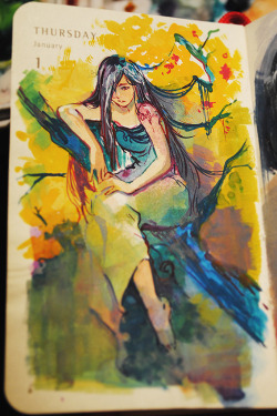 qinni:  Daily sketches/paints, days 1-8 out of 365. I upload