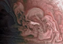photos-of-space:Rose-Colored storm on Jupiter captured by Juno