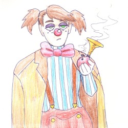 Made a clownsona, she has extra weed stashed in her rubber nose