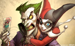 meanwhile-in-the-hall-of-doom:  Joker and Harley : Wallpaper.