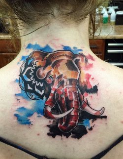 tattoos-org:  Elephants stand for strength and wisdom, and the