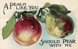 postcardtimemachine:A Peach like you should Pear with me.