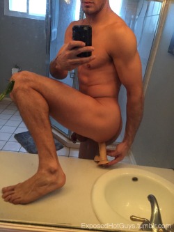 exposedhotguys:  Getting ready to take a big dick! I haven’t