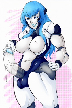 tammdraws:  Here’s the robot tiddies.Unnamed gynoid comm for