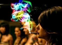 (via sanamivera) Rainbow Smoke….you know if I had a cigarrette