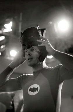 jthenr-comics-vault:  Adam West on the set of Batman (1966)Photo