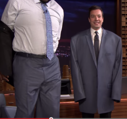 memeguy-com:  Jimmy Fallon Wearing Shaqs Suit Jacket 
