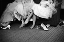 1950sunlimited:  Teenaged girls resting their feet at their first