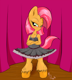 Babs in a tutu.  Don’t know how exactly you’d talk