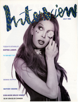 Sophia Lamar on the cover of Interview Magazine, 1994.