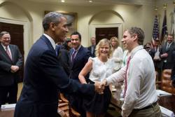 letsrunmydear:  The leader of our country meeting Barack Obama
