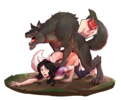 d-rex-art: Commission for Siluro of his wolf girl Eirlys :)
