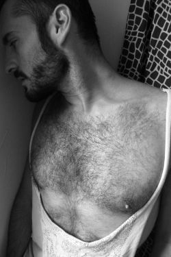 hairygingerman:  Hairy chest b&w