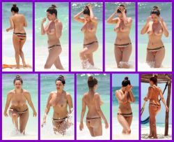 nude-celebz:  Kelly Brook topless on the beach ;>