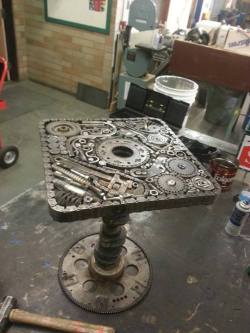 steampunktendencies:  Scrap Metal Spinning Table 