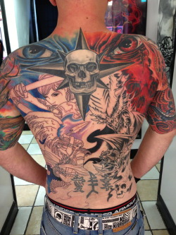 And here is my back piece as of today.  All of the outlining