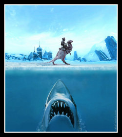 gotham-city-hardcore:  Jaws of Hoth ( Jaws / Star Wars ) by *Rabittooth