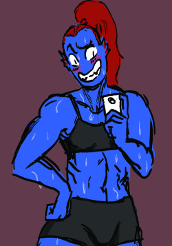i imagine Undyne would send a lot of her sweaty post-workout