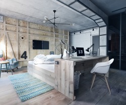 homedesigning:3 Stylish Industrial Inspired Loft Interiors